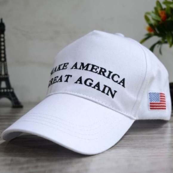 Accessories - *new* White MAGA hat + trump sticker